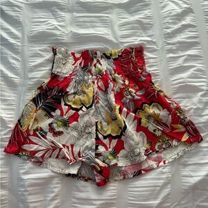 Red Floral Ruby and Jenna Shorts